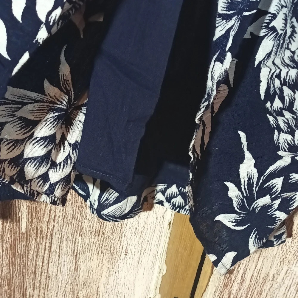 J Crew Navy Novelty Pineapple Print Cotton Pullover Pockets Covered Button 6 - Picture 7 of 12